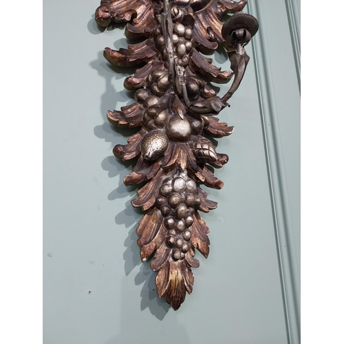 409 - Pair of good quality Italian gilt polychrome timber wall sconces. {78 cm h x 33 cm W x 17 cm D}.