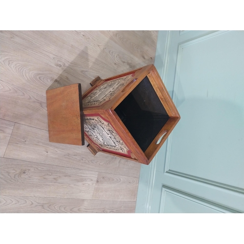 412 - Vintage mahogany laundry box. {53 cm H x 39 cm W x 39 cm D}.