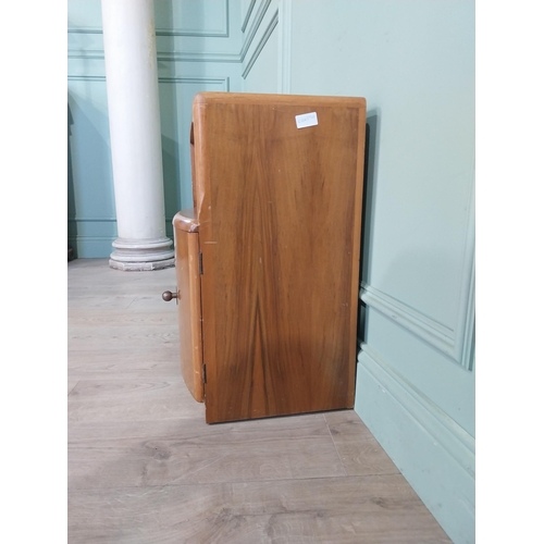 419 - Art Deco walnut bedside cabinet. {63 cm H x 41 cm W x 36 cm D}.