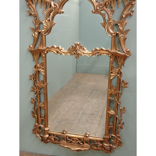 42 - Gilt wood pier mirror with shelf. {H 200cm x W 95cm x D 10cm}. NOT AVAILABLE TO VIEW IN PERSON.