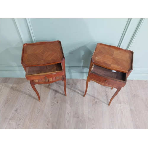 428 - Pair of Edwardian French kingwood bedside lockers raised on cabriole legs. {73 cm H x 77 cm W x 30 c... 