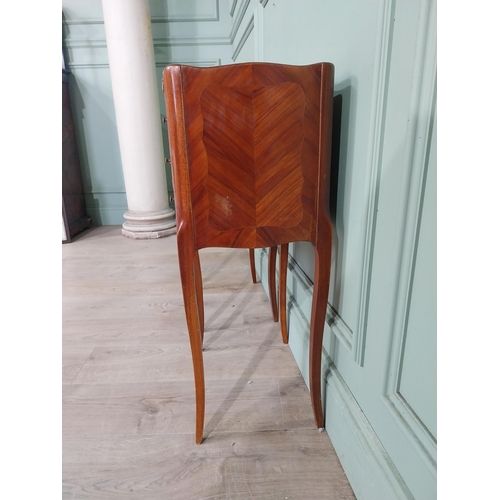 428 - Pair of Edwardian French kingwood bedside lockers raised on cabriole legs. {73 cm H x 77 cm W x 30 c... 