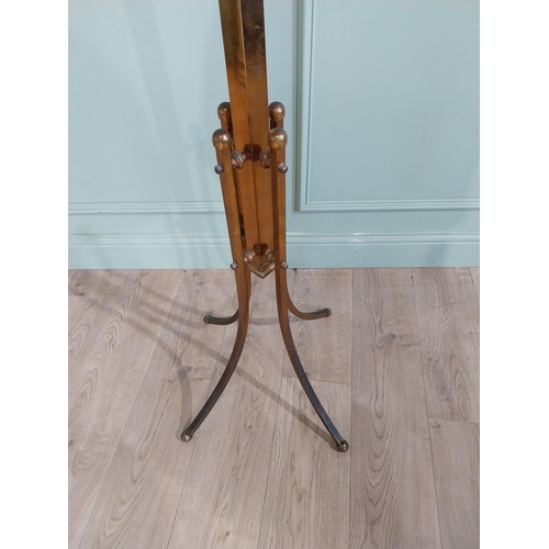 430 - Early 20th C. Brass hat and coat stand. {187 cm H x 38 cm W x 38 cm D}.