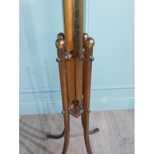 430 - Early 20th C. Brass hat and coat stand. {187 cm H x 38 cm W x 38 cm D}.