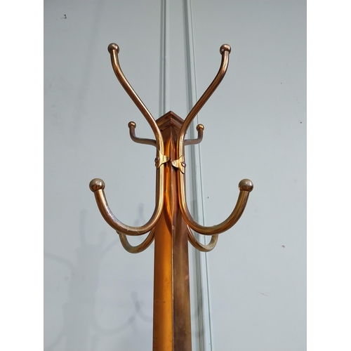 430 - Early 20th C. Brass hat and coat stand. {187 cm H x 38 cm W x 38 cm D}.