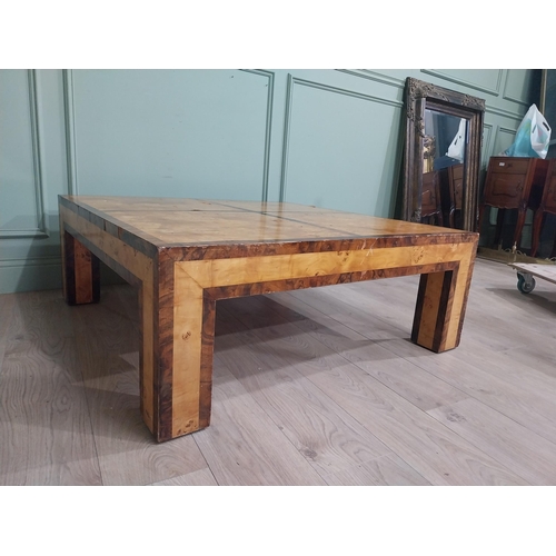 450 - Mid century Italian Bird�s eye maple coffee table. {41 cm H x 110 cm W x  110 cm D}