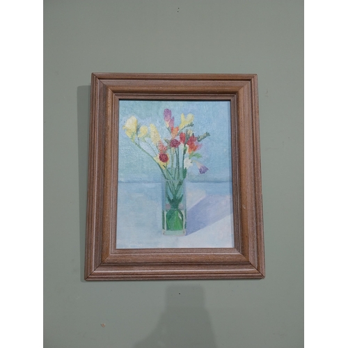 452 - Oil on board Still Life Sheila Butler. {51 cm H x 43 cm W}.