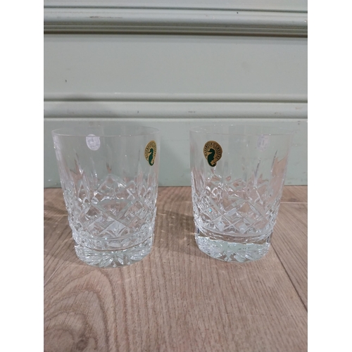 461 - Set of four good quality Waterford cut crystal whiskey tumblers. {11 cm H}.