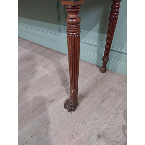 477 - Irish Georgian mahogany Cork server raised on reeded legs on paw feet.{125 cm H x 195 cm W x 70 cm D... 