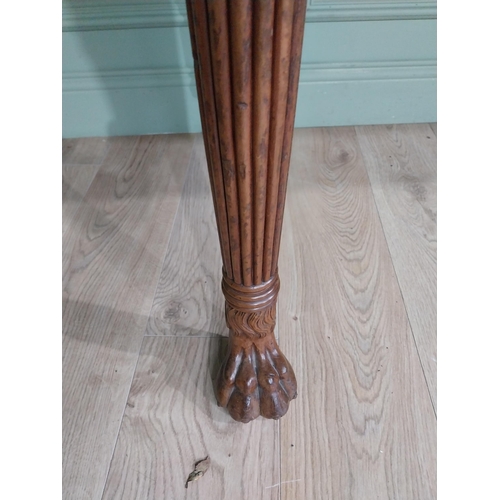 477 - Irish Georgian mahogany Cork server raised on reeded legs on paw feet.{125 cm H x 195 cm W x 70 cm D... 