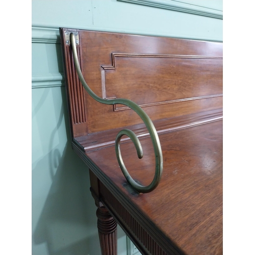 477 - Irish Georgian mahogany Cork server raised on reeded legs on paw feet.{125 cm H x 195 cm W x 70 cm D... 