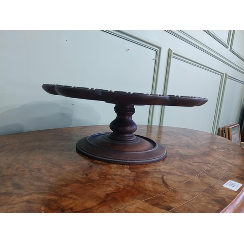 484 - Edwardian mahogany Lazy Susan. {14 cm H x 38 cm Dia.}.