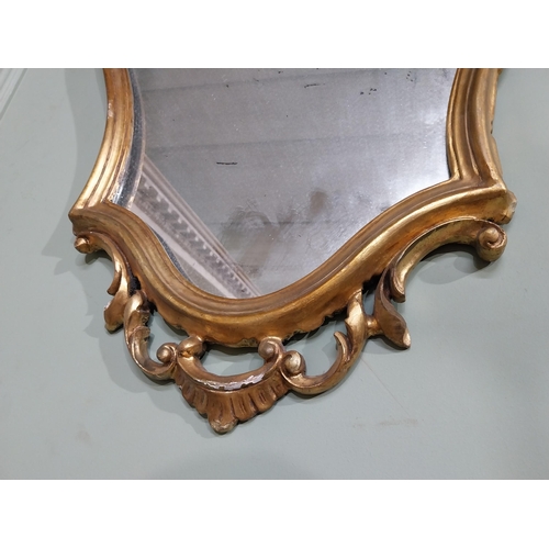 490 - 19th C. French giltwood wall mirror. {92 cm H x 60 cm W}.