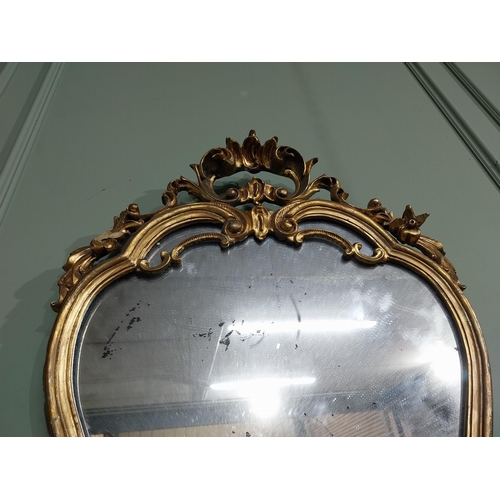 490 - 19th C. French giltwood wall mirror. {92 cm H x 60 cm W}.