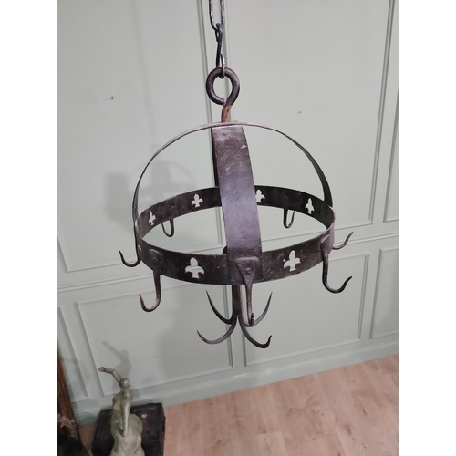 497 - French wrought iron pot rack. {45 cm H x 35 cm Dia.}.