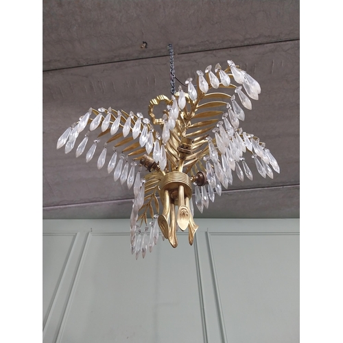 5 - Good quality early 20th C. French  gilded bronze and glass palm tree chandelier in the Joseph Hoffma... 