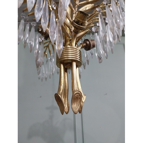 5 - Good quality early 20th C. French  gilded bronze and glass palm tree chandelier in the Joseph Hoffma... 