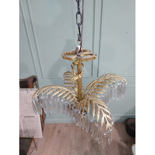 5 - Good quality early 20th C. French  gilded bronze and glass palm tree chandelier in the Joseph Hoffma... 