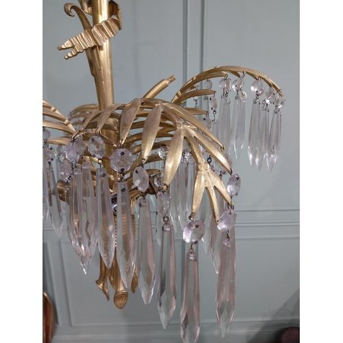 5 - Good quality early 20th C. French  gilded bronze and glass palm tree chandelier in the Joseph Hoffma... 