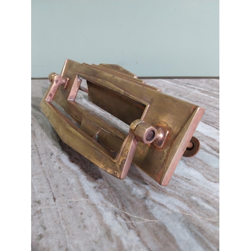 506 - Art Deco Brass letterbox and door knocker.  {10 cm H x 23 cm W}.