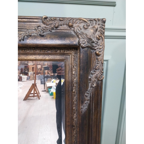 512 - Large decorative bevel edged mirror. {125 cm H x 54 cm W}.