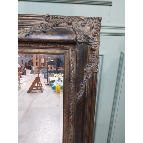 512 - Large decorative bevel edged mirror. {125 cm H x 54 cm W}.