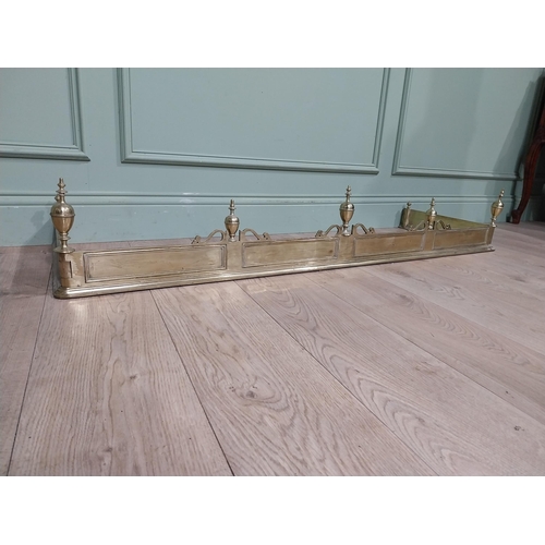 516 - Victorian brass fire fender. {148 cm L x 50 cm D}.