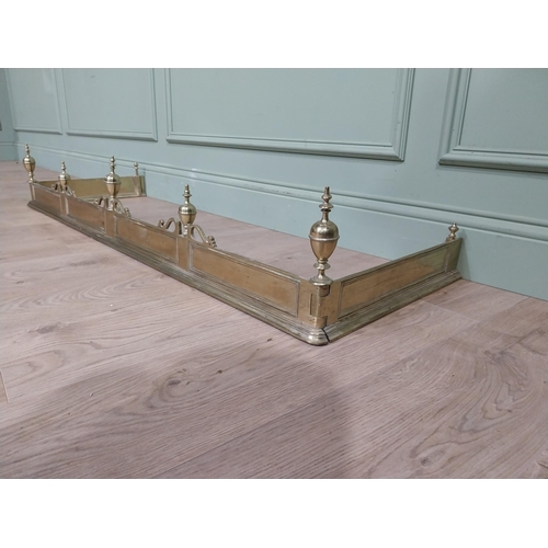 516 - Victorian brass fire fender. {148 cm L x 50 cm D}.