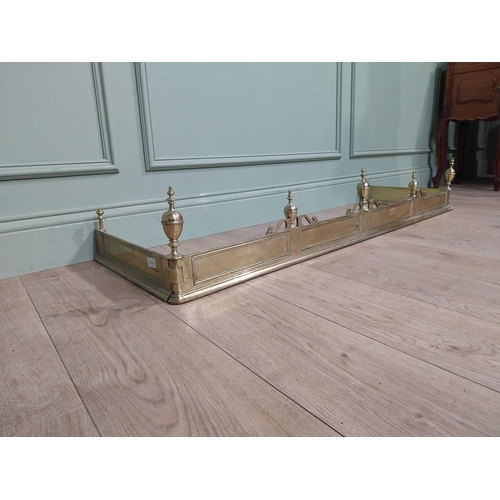 516 - Victorian brass fire fender. {148 cm L x 50 cm D}.