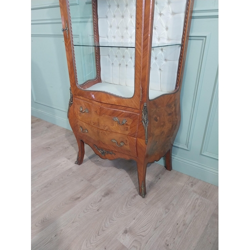 523 - Good quality French kingwood Bombay cabinet in the Victorian style with glazed shelving and single g... 