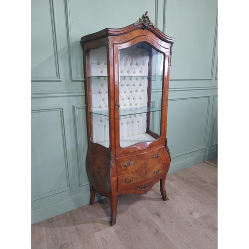 523 - Good quality French kingwood Bombay cabinet in the Victorian style with glazed shelving and single g... 