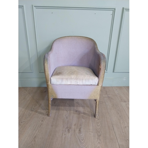 528 - Lloyd Loom style bedroom chair. {78 cm H x 50 cm W x 58 cm D}.