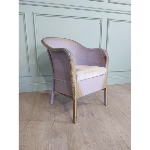 528 - Lloyd Loom style bedroom chair. {78 cm H x 50 cm W x 58 cm D}.