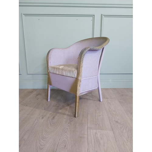 528 - Lloyd Loom style bedroom chair. {78 cm H x 50 cm W x 58 cm D}.