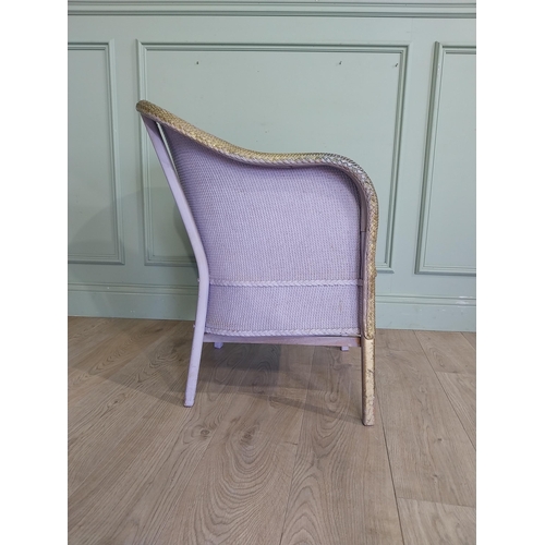 528 - Lloyd Loom style bedroom chair. {78 cm H x 50 cm W x 58 cm D}.