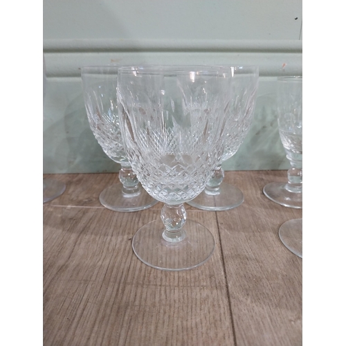 537 - Large collection of nine Waterford cut glass crystal glasses and other glass vases and candle holder... 