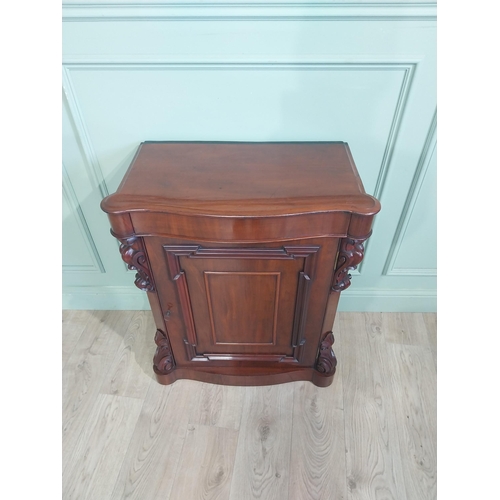 543 - Victorian mahogany side cabinet flanked by two turned columns with single short drawer over long doo... 