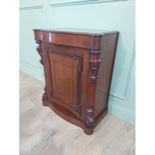 543 - Victorian mahogany side cabinet flanked by two turned columns with single short drawer over long doo... 