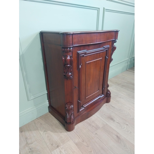 543 - Victorian mahogany side cabinet flanked by two turned columns with single short drawer over long doo... 