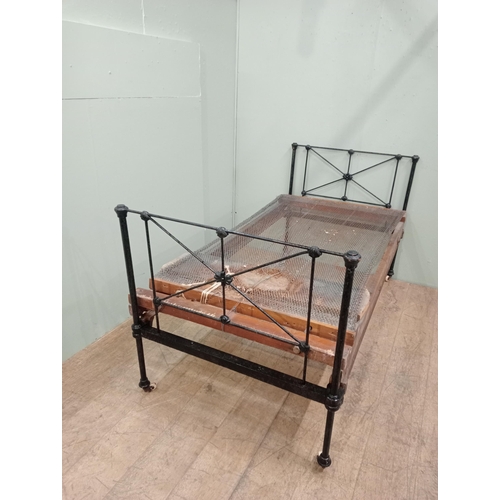 546 - Single cast iron bed.  {H 90cm x W 78cm x D 84cm}.   NOT AVAILABLE TO VIEW IN PERSON