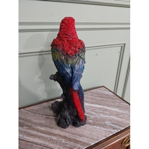 555 - Good quality bronze model of a Parrot. {45 cm H x 20 cm W x 20 cm D}.