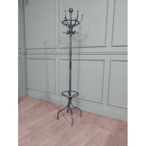 562 - Vintage painted metal hat and coat stand. {190 cm H x 40 cm Dia.}.