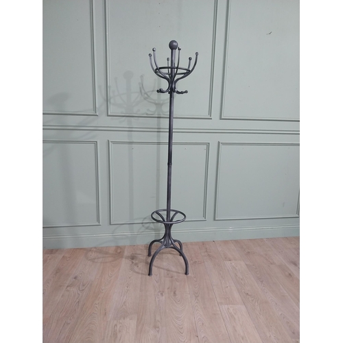 562 - Vintage painted metal hat and coat stand. {190 cm H x 40 cm Dia.}.