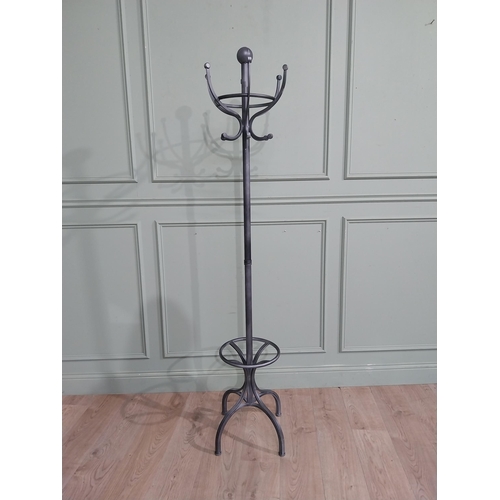 562 - Vintage painted metal hat and coat stand. {190 cm H x 40 cm Dia.}.