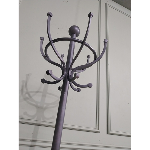 562 - Vintage painted metal hat and coat stand. {190 cm H x 40 cm Dia.}.