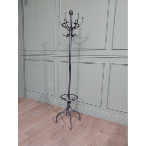 562 - Vintage painted metal hat and coat stand. {190 cm H x 40 cm Dia.}.