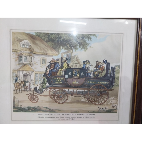 57 - Set of five early 20th C. Framed coloured prints depicting Town Scenes mounted in mahogany frames. {... 