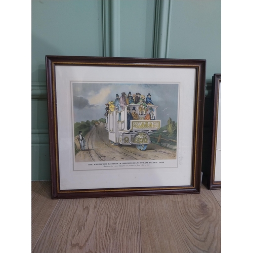 57 - Set of five early 20th C. Framed coloured prints depicting Town Scenes mounted in mahogany frames. {... 