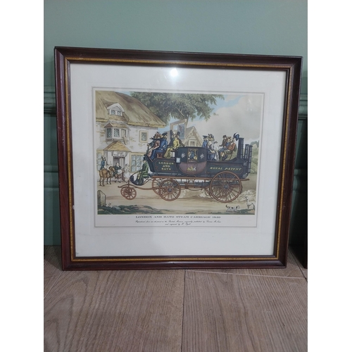 57 - Set of five early 20th C. Framed coloured prints depicting Town Scenes mounted in mahogany frames. {... 