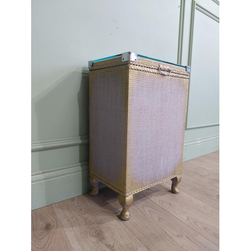 582 - Lloyd Loom style clothes basket. {58 cm H x 36 cm W x 26 cm D].